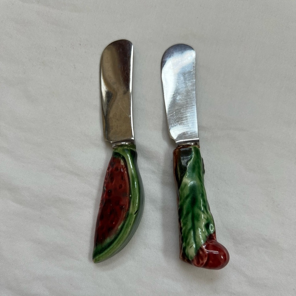 Goodfriend Spreaders Knife Cheese Server Spatula (2) Watermelon & Leaf